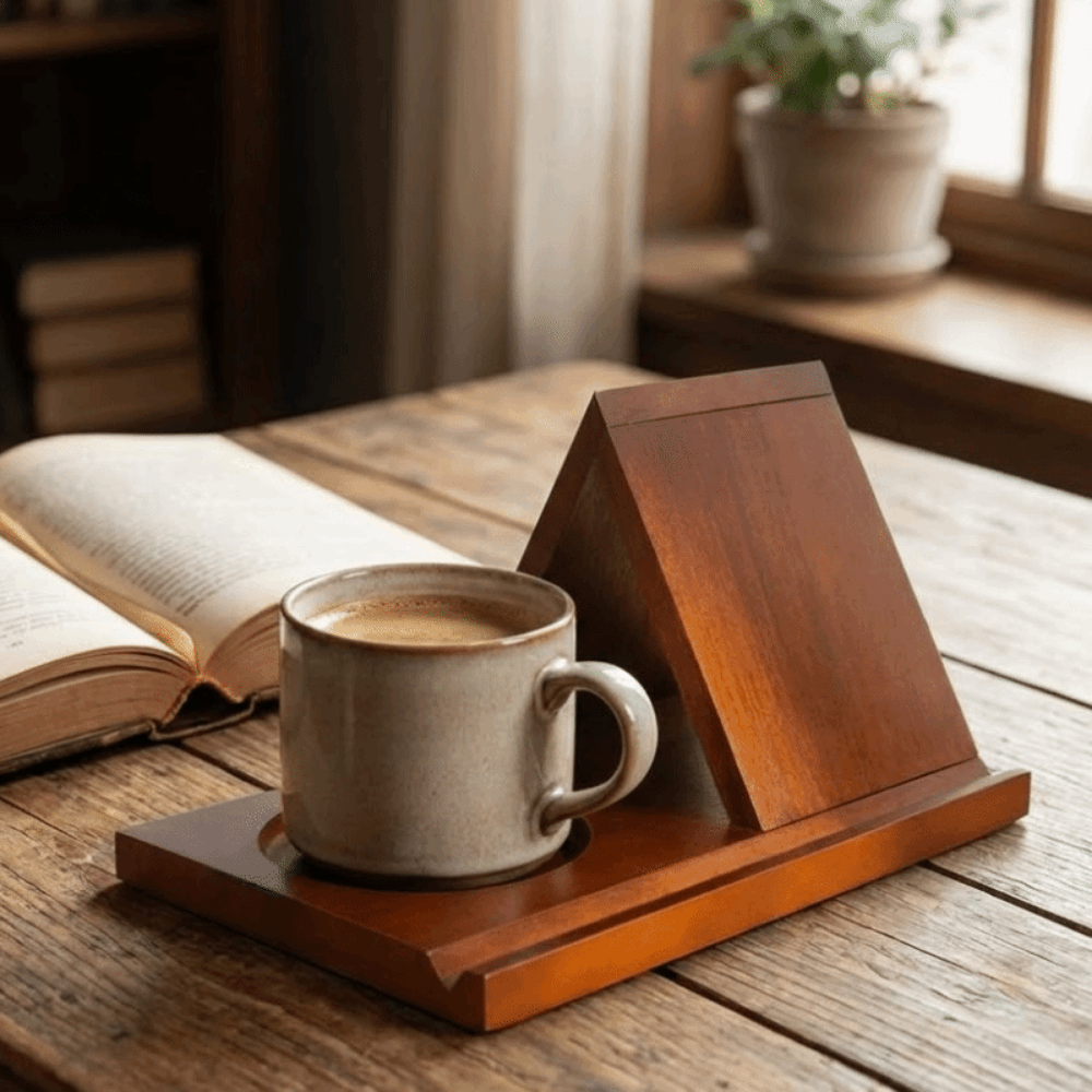 Photography Magazine - Penyangga Buku Kayu Segitiga Minimalis 2