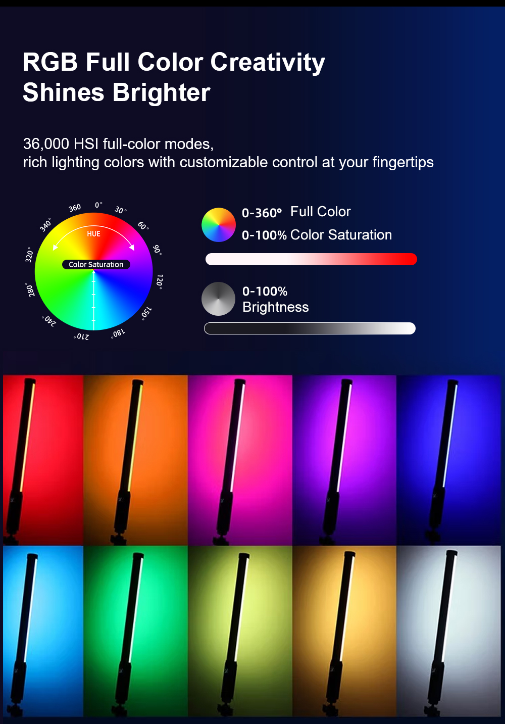 LUXCEO P300 RGB Tube 5W 380LM  - Photography Youtube ulasan dan harga
