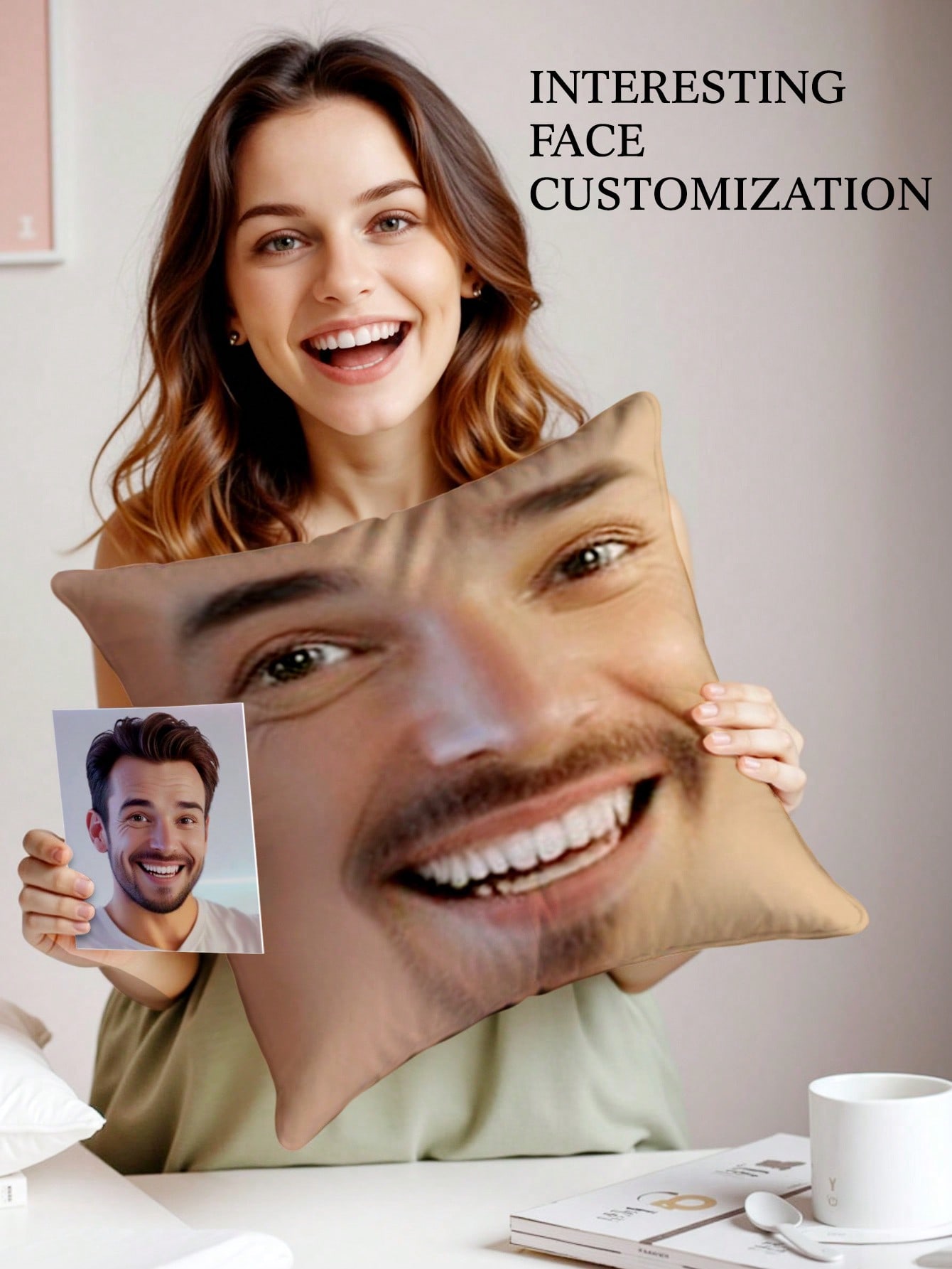 1 Buah Bantal Persegi Wajah Ku - Photography Ideas ulasan dan harga