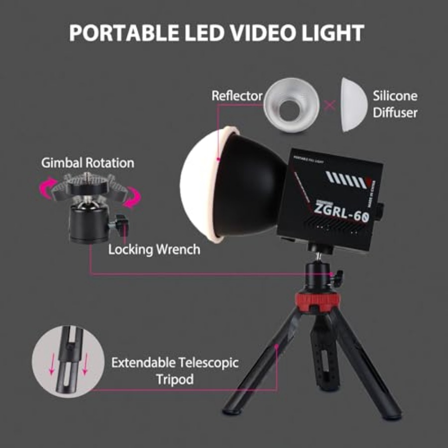 Lampu Video LED COB 60W Portab - Photography Studio ulasan dan harga