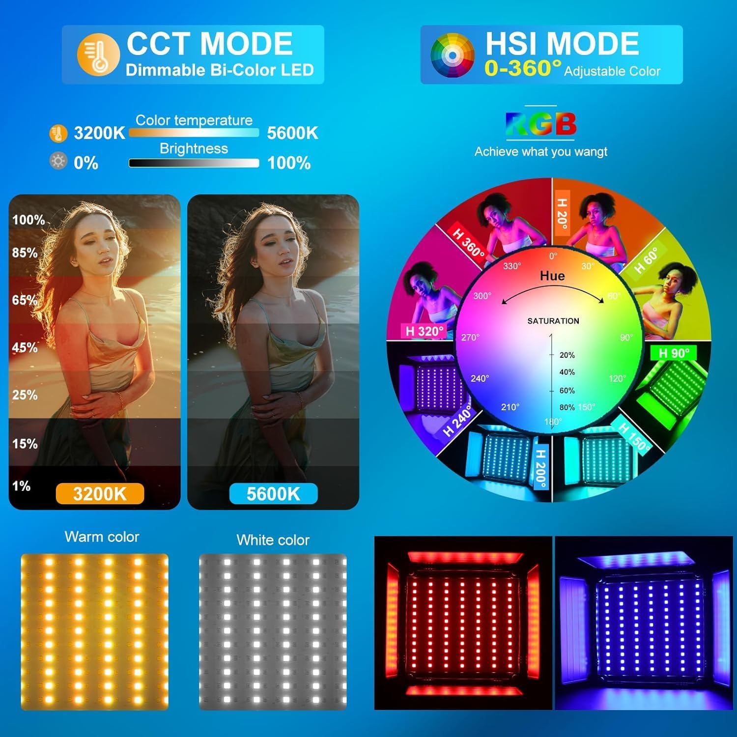 Kit Pencahayaan Video LED RGB, - Photography Youtube ulasan dan harga
